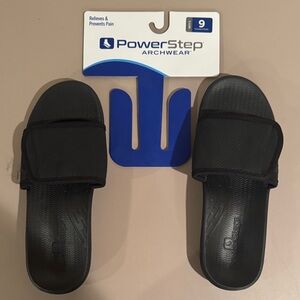 PowerStep Black Slide Sandals